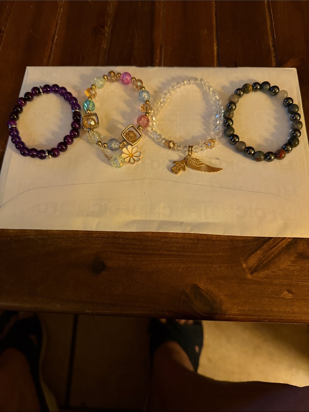 Assorted Women's Beaded Bracelet Set - Purple, Multicolor, Clear, Black